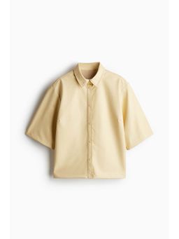 H&M - Women Yellow Short-Sleeved Coated Shirt