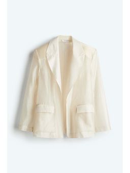 H&M - Women White Oversized Sheer Blazer