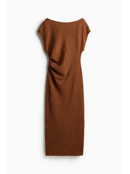H&M - Women Brown Textu Jersey Dress