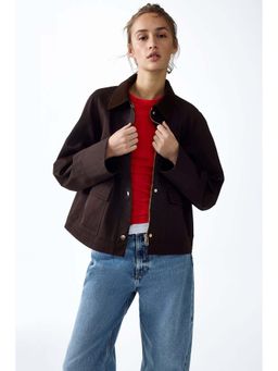 H&M - Women Brown Corduroy-Collar Jacket