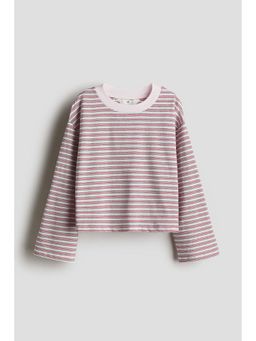 H&M - Girls Pink Long-Sleeved Cotton Jersey Top