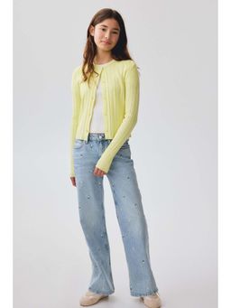 H&M - Girls Blue Baggy Fit Bootcut Leg Jeans