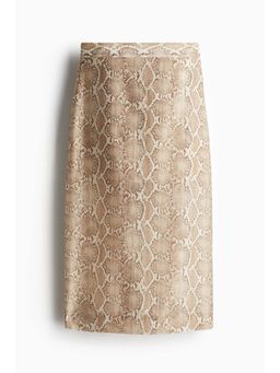 H&M - Women Beige Lyocell-Blend Pencil Skirt