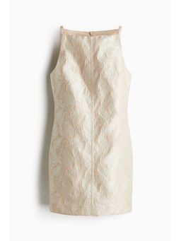 H&M - Women Beige Brocade Mini Dress