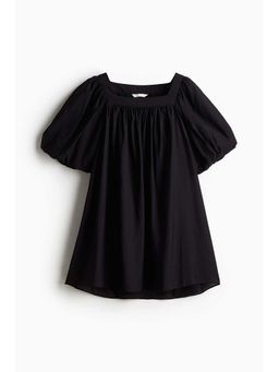 H&M - Women Black Balloon-Sleeved Tunic Dress