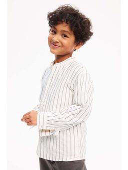 H&M - Boys White Cotton Grandad Shirt