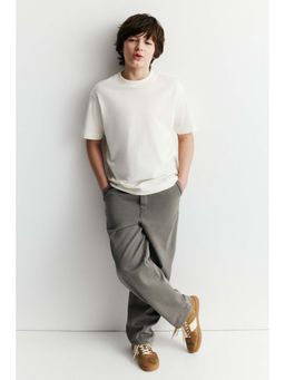 H&M - Boys Grey Cotton Twill Joggers