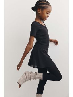 H&M - Girls Black 2-Piece Leotard and Skirt Set with Drymove