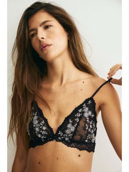H&M - Women Black Soft Embroide Lace Bra