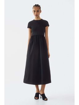 H&M - Women Black Short-Sleeved Maxi Dress