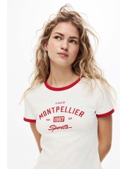H&M - Women White Fitted Cotton T-Shirt