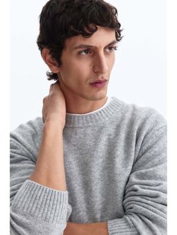 H&M - Men Grey Regular Fit Brushed Jumper