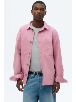 H&M - Men Pink Relaxed Fit Twill overshirt