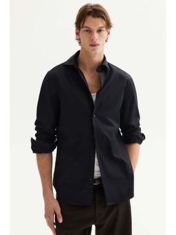 H&M - Men Black Slim Fit Cotton Shirt