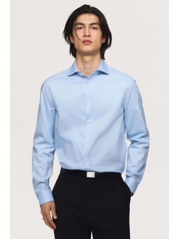 H&M - Men Blue Slim Fit Cotton Shirt
