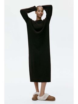 H&M - Women Brown Rib-Knit Dress