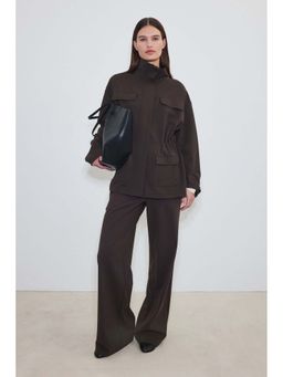 H&M - Women Brown Four-Way Stretch Wide Trouser