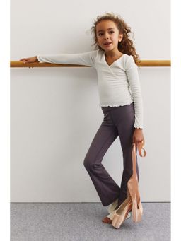 H&M - Girls Purple Flared Sports Leggings with Softmove