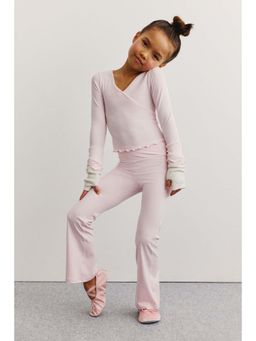 H&M - Girls Pink Flared Sports Leggings with Softmove