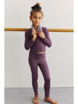 H&M - Girls Purple Sports Leggings with Softmove