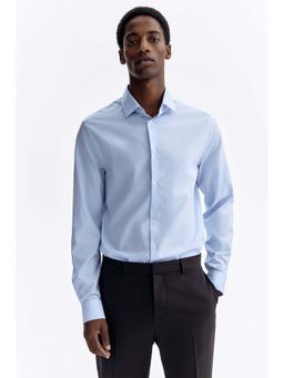 H&M - Men Blue Slim Fit Cotton Shirt