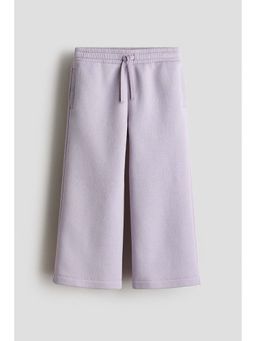 H&M - Girls Purple Wide Brushed-Inside Joggers