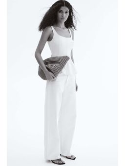 H&M - Women White Peplum Vest Top