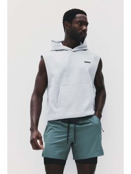 H&M - Men Green Double-Layered Sports Shorts with Drymove