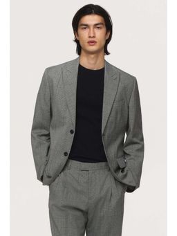 H&M - Men Grey Regular Fit Single-breasted jacket