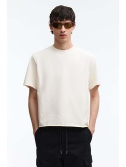 H&M - Men White Regular Fit Washed T-Shirt