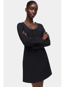 H&M - Women Black Rhinestone-Embellished Dress
