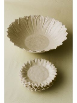 H&M - Beige Large Stoneware Serving Bowl