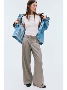 H&M - Women Beige Tailored Drawstring Pant