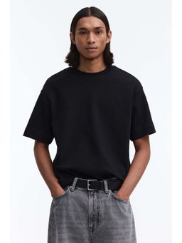H&M - Men Black Loose Fit Interlock T-Shirt