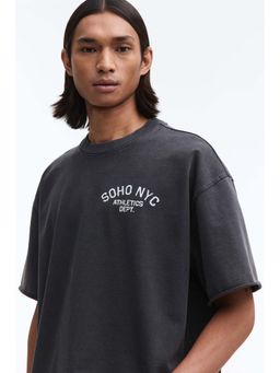 H&M - Men Grey Oversized Fit Boxy-Style T-Shirt