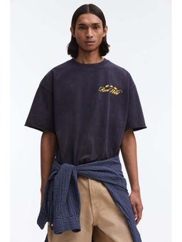 H&M - Men Blue Oversized Fit Boxy-Style T-Shirt