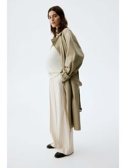 H&M - Women White MAMA Before & After Wide Crease-Detail Trouser