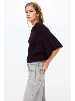 H&M - Women Purple Cape-Detail Jersey Top