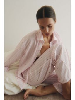 H&M - Women Pink Cotton Pyjama with Shirt