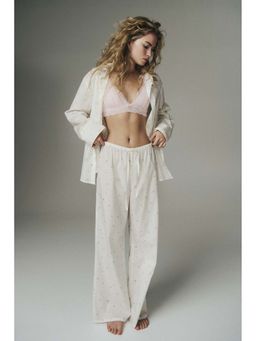 H&M - Women White Cotton Pyjama with Shirt