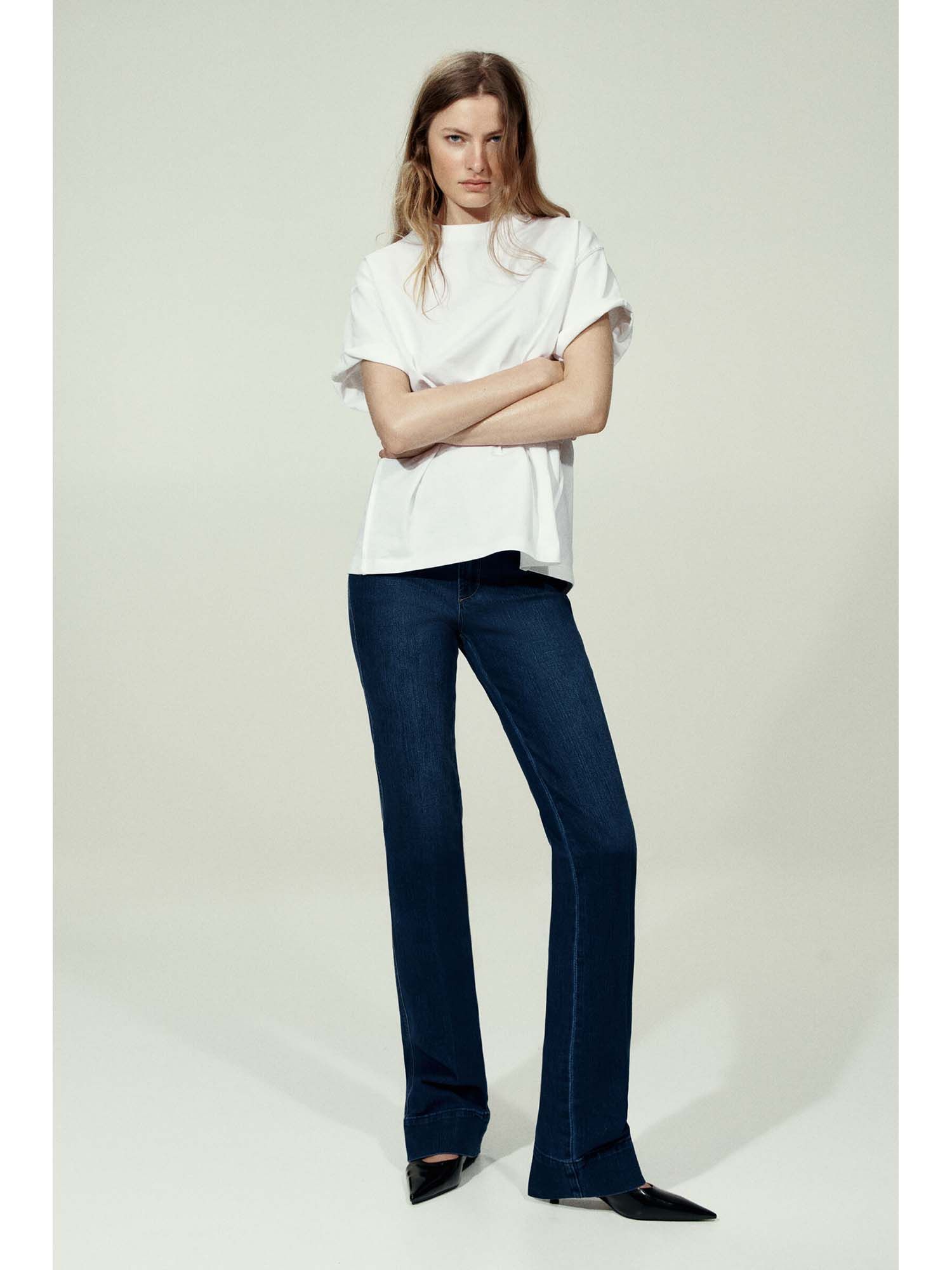 h&m Women Blue Flared High Jeans-picture-12