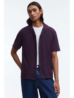 H&M - Men Purple Regular Fit Resort Shirt