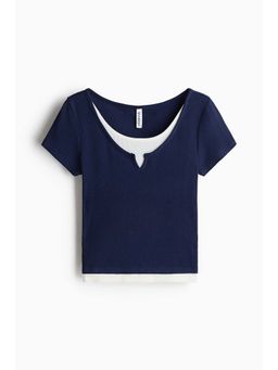 H&M - Women Navy Blue Layered T-Shirt