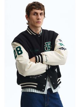 H&M - Men Multi-Color Motif-Detail Baseball Jacket
