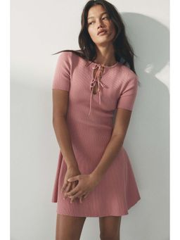 H&M - Women Pink Rib-Knit Mini Dress