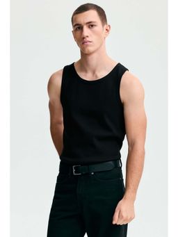 H&M - Men Black Slim Fit Ribbed Vest Top