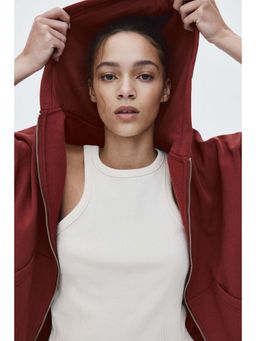 H&M - Women Red Zip-Through Hoodie
