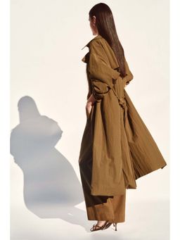 H&M - Women Green Wide belted twill trousers