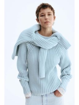 H&M - Women Blue Rib-Knit Jumper