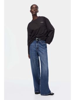 H&M - Women Brown Oversized Jersey Top